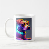 ネオンモダン色の犬 コーヒーマグカップ (左)