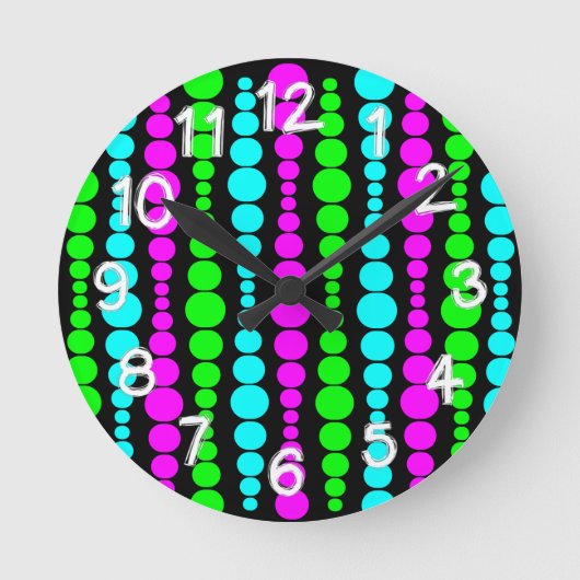 ネオンモダン長方形  ラウンド壁時計 (正面)