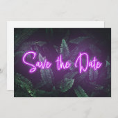 ネオンモダン・トロピカルグリーンSave the Date セーブザデート (正面/裏面)