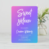 ネオンモダンSweet sixteen誕生日 招待状 (スタンド正面)