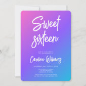 ネオンモダンSweet sixteen誕生日 招待状 (正面)
