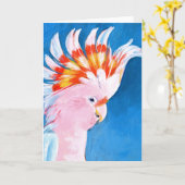 ネオンモホーク-ピンクコッカトゥー カード (黄色い花)