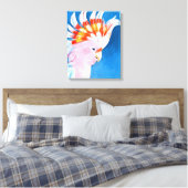 ネオンモホーク – ピンクコッカトゥー キャンバスプリント (インサイチュ (寝室))