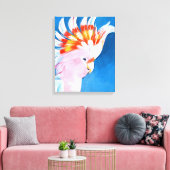 ネオンモホーク – ピンクコッカトゥー キャンバスプリント (インサイチュ (リビング))