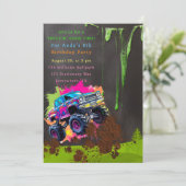 ネオンモンスタートラックボーイ誕生日パーティー 招待状 (スタンド正面)