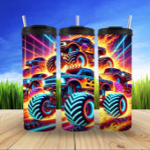 ネオンモンスタートラックレーシングフレイムスリル タンブラー