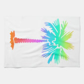 ネオンヤシの木の熱帯夏のカラフル キッチンタオル (横)