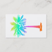 ネオンヤシの熱帯夏の明るいカラフルおもしろい 名刺 (裏面)