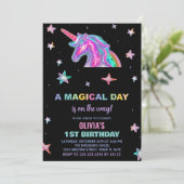 ネオンユニコーンの誕生日招待状 招待状 (スタンド正面)