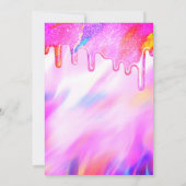 ネオンユニコーンホログラフィックグリッタードリップス卒業 招待状 (裏面)