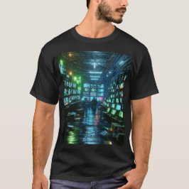 ネオンユニセックスグリーンハッカーのTシャツCyberpunk Tシャツ