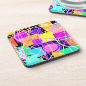 ネオンユニークパタカラフルンアート コースター (左側)