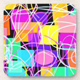 ネオンユニークパタカラフルンアート コースター