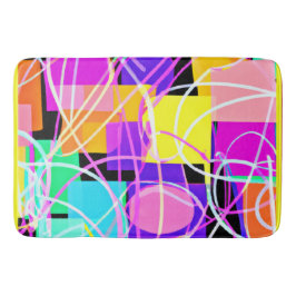 ネオンユニークパタカラフルンアート バスマット