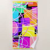 ネオンユニークパタカラフルンアート ビーチタオル (正面)