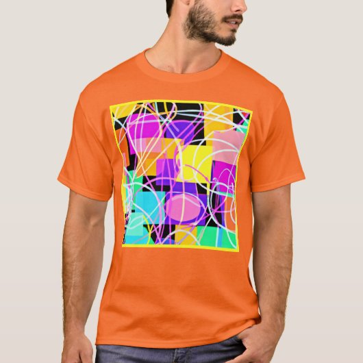 ネオンユニークパタカラフルンアート Tシャツ (正面)