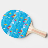 ネオンヨットパターン 卓球ラケット (横)