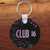 ネオンライツスウィート16クラブパーティーフェイスキーチェーン キーホルダー (正面)
