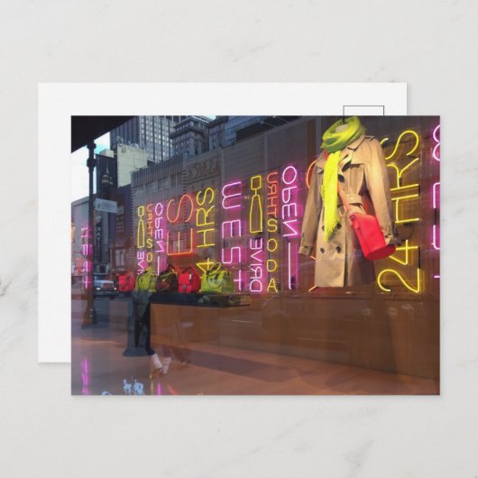 ネオンライツデパートストアウィンドウニューヨークNYC ポストカード (正面/裏面)