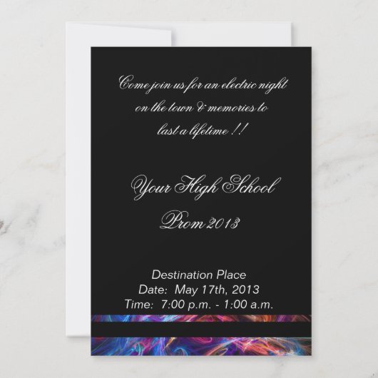 ネオンライツハイスクールプロムパーティの招待状 招待状 (裏面)