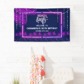 ネオンライツパームビーチナイトパーティー誕生日 横断幕 (インサイチュ)