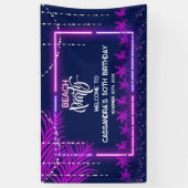 ネオンライツパームビーチナイトパーティー誕生日 横断幕 (縦)