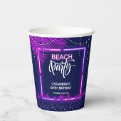 ネオンライツパームビーチナイトパーティー誕生日 紙コップ (裏面)