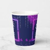ネオンライツパームビーチナイトパーティー誕生日 紙コップ (左)