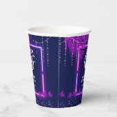 ネオンライツパームビーチナイトパーティー誕生日 紙コップ (右)
