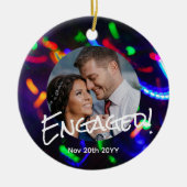 ネオンライツフォトクリスマスデコレーションミニマル セラミックオーナメント (正面)