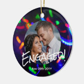 ネオンライツフォトクリスマスデコレーションミニマル セラミックオーナメント (左)