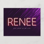 ネオンライトにレネ白熱［赤熱］光を放つー名ノベルティ ポストカード (正面)