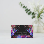 ネオンライトのグラフィックデザイナーの名刺d4 名刺 (スタンド正面)