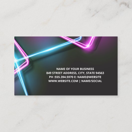 ネオンライトの背景 名刺 (裏面)