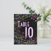 ネオンライトの菓子16クラブパーティーのテーブル数カード ポストカード (スタンド正面)