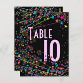 ネオンライトの菓子16クラブパーティーのテーブル数カード ポストカード (正面/裏面)