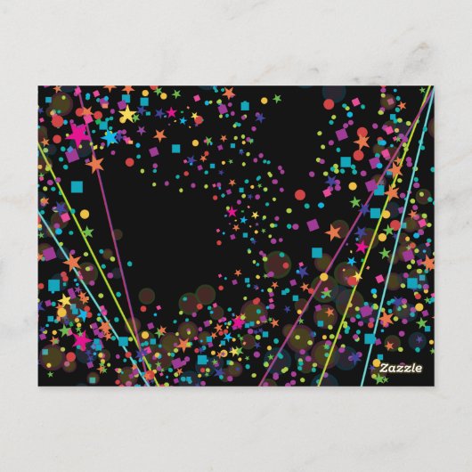 ネオンライトの菓子16クラブパーティーのテーブル数カード ポストカード (裏面)