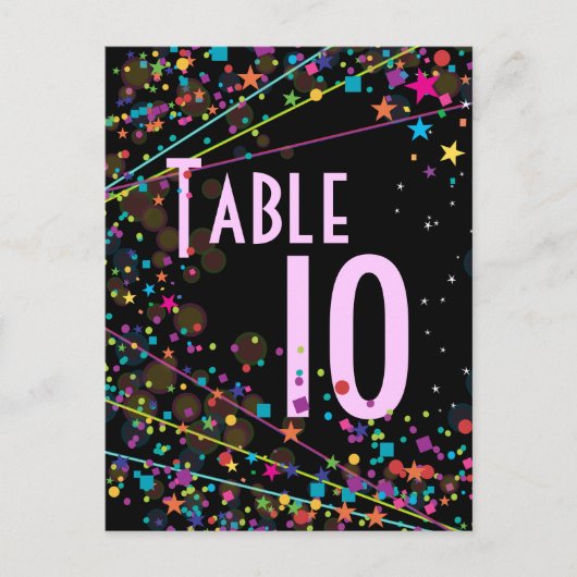 ネオンライトの菓子16クラブパーティーのテーブル数カード ポストカード (正面)