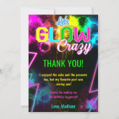 ネオンライトの輝く誕生日パーティー感謝カード 招待状 (正面)