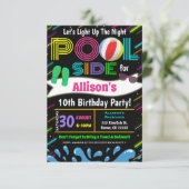 ネオンライトアップザナイトプールパーティの招待状 招待状 (スタンド正面)