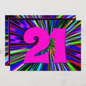 ネオンライトクラブ 21歳の誕生日 招待状 (正面/裏面)