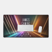 ネオンライトゲーミングゲーマーソーシャルメディアパーソナライズされた デスクマット (キーボード&マウス)