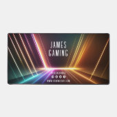ネオンライトゲーミングゲーマーソーシャルメディアパーソナライズされた デスクマット (正面)