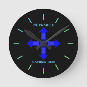 ネオンライトゲームデンゲーマーパーソナライズされたギフト ラウンド壁時計