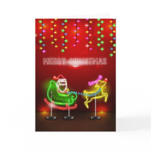 ネオンライトサンタおよびルドルフのクリスマス