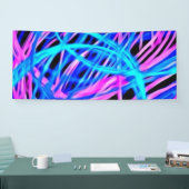 ネオンライトショー，青 横断幕 (トレードショー)