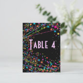 ネオンライトスウィート16クラブパーティーテーブル番号カード ポストカード (スタンド正面)