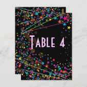 ネオンライトスウィート16クラブパーティーテーブル番号カード ポストカード (正面/裏面)