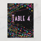 ネオンライトスウィート16クラブパーティーテーブル番号カード ポストカード (正面)
