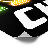 ネオンライトチェス駒チェスキング ポスター (角)